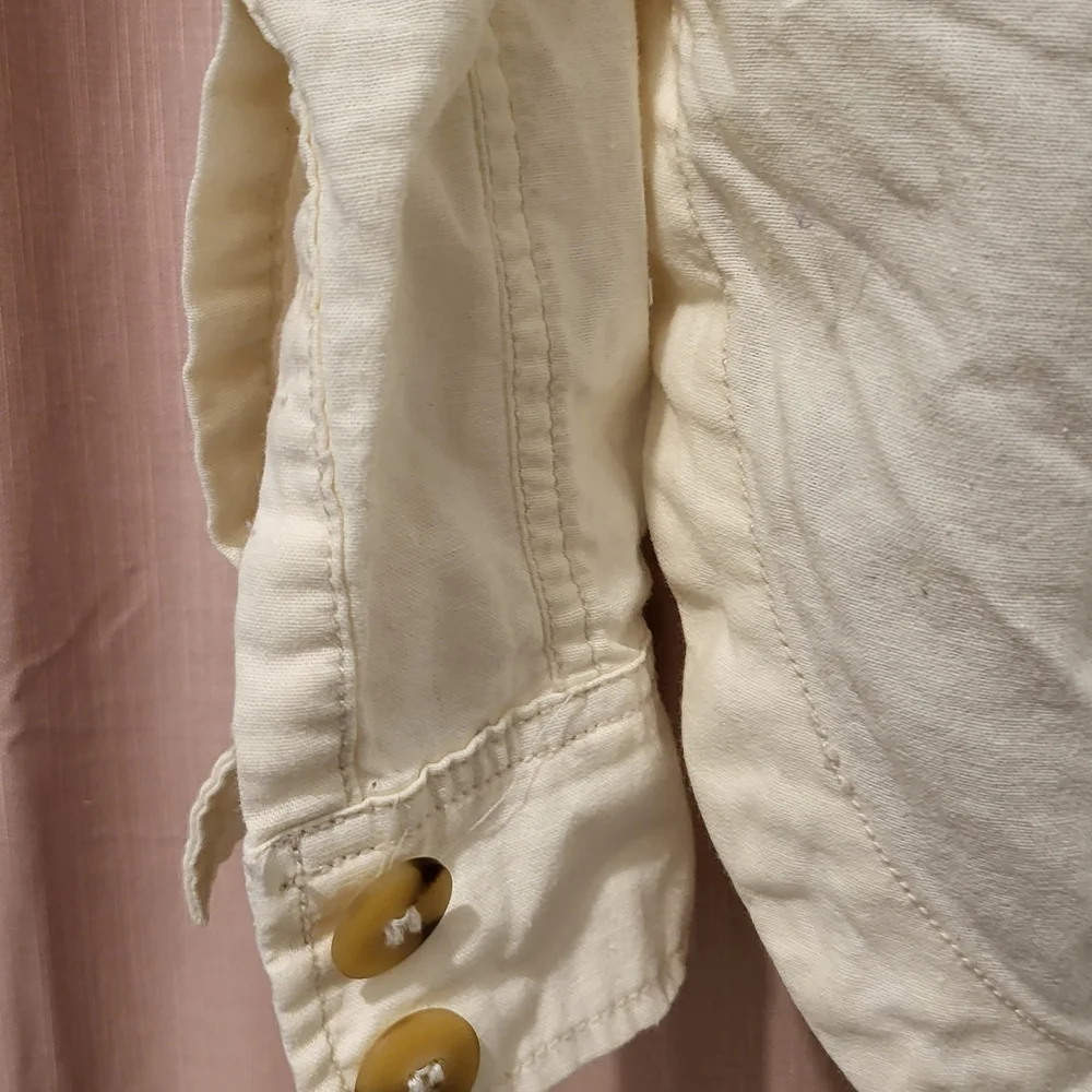 Free People Cream Gauzy Linen Blend Top - Picture 7 of 9